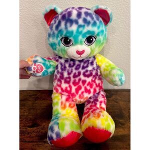 Build A Bear Workshop Rainbow Lisa Frank‎ Leopard Cheetah Stuffed Plush 17" EUC!